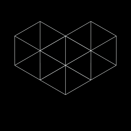 Cubo y Hexágonos en movimiento y 2D